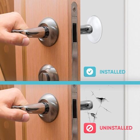 8 Pack Clear Door Stoppers - Self Adhesive & Discreet Door Knob Wall Protector, Shock Absorbent Door Handle Stopper, Transparent Anti-Slam Noise Reduction Pads for Office Doors and Wall Protection in Saudi Arabia