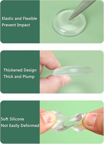 8 Pack Clear Door Stoppers - Self Adhesive & Discreet Door Knob Wall Protector, Shock Absorbent Door Handle Stopper, Transparent Anti-Slam Noise Reduction Pads for Office Doors and Wall Protection in Saudi Arabia