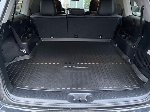 بطانة شحن ممتازة لسيارة Toyota Highlander 2014-2019 حماية 100% - سجادة صندوق السيارة الملائمة حسب الطلب - سجادة شحن سوداء لجميع المواسم - بطانات صندوق السيارة مقاسة بالليزر ثلاثية الأبعاد لسيارة Toyota Highlander 2014-2019 in Saudi Arabia