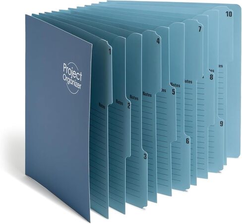 Smead Project Organizer, 10 Pockets, Closed Sides, Preprinted Templates, Reinforced Tabs, Letter Size, Navy/Lake Blue (89200) in Saudi Arabia