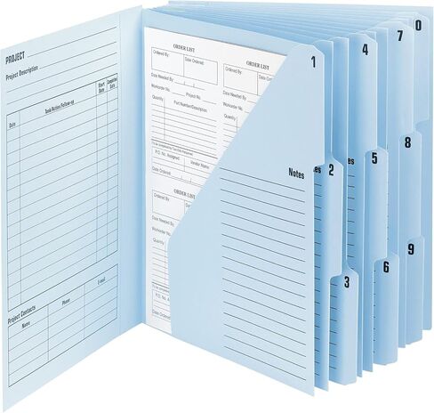 Smead Project Organizer, 10 Pockets, Closed Sides, Preprinted Templates, Reinforced Tabs, Letter Size, Navy/Lake Blue (89200) in Saudi Arabia