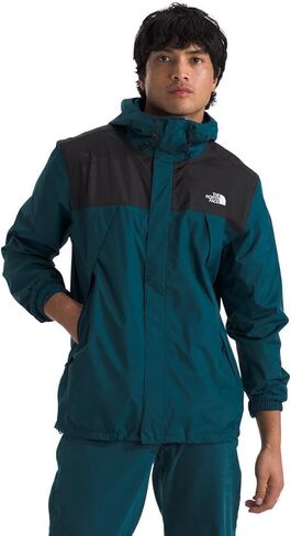 THE NORTH FACE Men's Antora Waterproof Jacket (Standard and Big Size), Summit Navy Camo Texture Print/TNF Black, 2X in Saudi Arabia