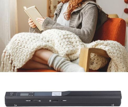Portable Scanner, 8.27 Inch Photo Scanner for A4 Documents Pictures Receipt in 900 DPI, A4 Color Mobile Handheld Scanning Wand Uploads Images to Computer Via USB Cable (Black) in Saudi Arabia