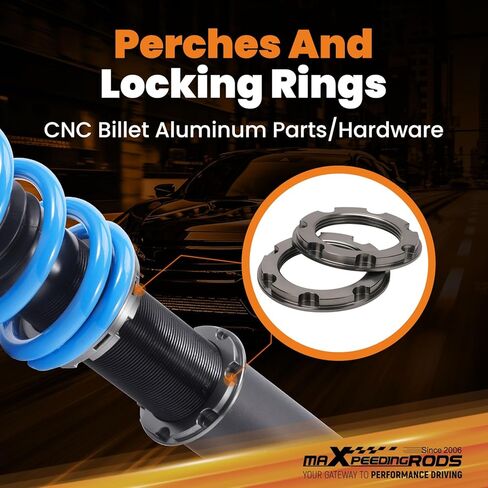 maxpeedingrods Coilover لسيارة Mercedes-Benz E-Class E320 E350 Sedan RWD 2003-2009، طقم تعليق كويلوفيرس قابل للتعديل بـ 24 مستوى، ممتص صدمات قابل للتعديل للارتفاع، مجموعات خفض مطورة T6 باللون الأزرق in Saudi Arabia