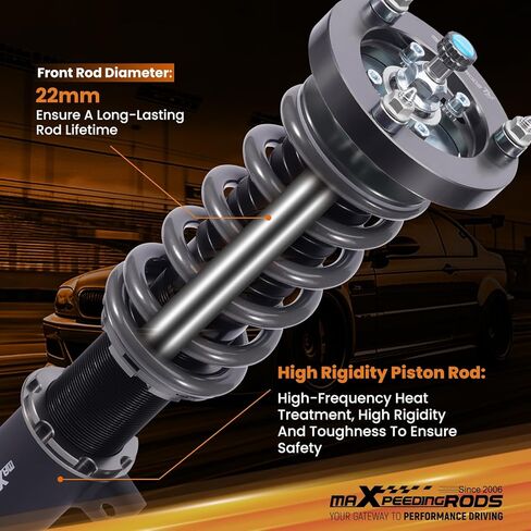 maxpeedingrods Coilover لسيارات BMW 3 E90 2004-2011، لـ E91 2004-2012، لـ E92 2005-2013، لـ E93 2006-2013، طقم تعليق كويلوفيرس قابل للتعديل 24 مستوى، طقم خفض T7 قابل للتعديل in Saudi Arabia
