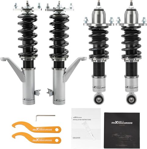 maXpeedingrods Coilovers for Honda Civic Coupe/Sedan 2001-2005, 24 Levels Damper Adjustable Coilovers Suspension Kit, Height Adjustable Shock Absorber Struts, Lowering Kit Grey in Saudi Arabia