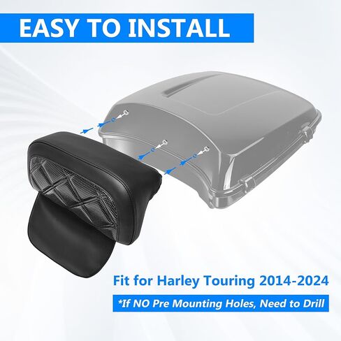 Chopped Trunk Backrest Pad Razor Tour Pack Back Rest Pad Fit for Harley Touring Electra Street Glide Road King FLTRX CVO 2014-2023 in Kuwait