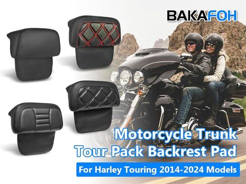 Chopped Trunk Backrest Pad Razor Tour Pack Back Rest Pad Fit for Harley Touring Electra Street Glide Road King FLTRX CVO 2014-2023 in Kuwait