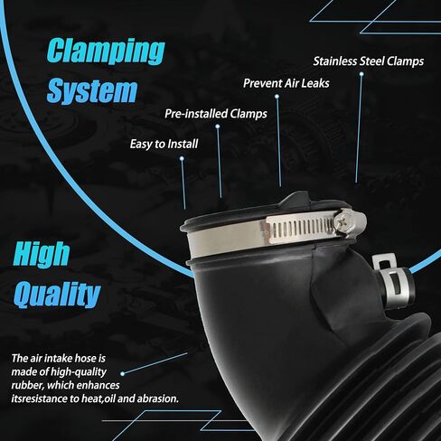AUCERAMIC 17228-RYE-A00 أنبوب خرطوم مدخل منظف الهواء مع مشابك مناسب 2007-2009 لقاعدة Acura MDX 3.7L V6 GAS SOHC مستنشق بشكل طبيعي، حذاء خرطوم مدخل هواء المحرك 17228RYEA00، رمز المحرك: J37A1 in Saudi Arabia