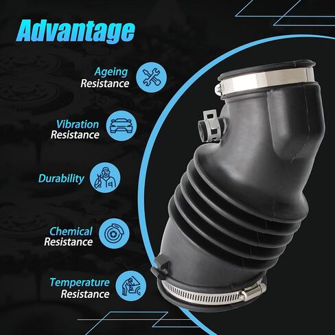 AUCERAMIC 17228-RYE-A00 أنبوب خرطوم مدخل منظف الهواء مع مشابك مناسب 2007-2009 لقاعدة Acura MDX 3.7L V6 GAS SOHC مستنشق بشكل طبيعي، حذاء خرطوم مدخل هواء المحرك 17228RYEA00، رمز المحرك: J37A1 in Saudi Arabia