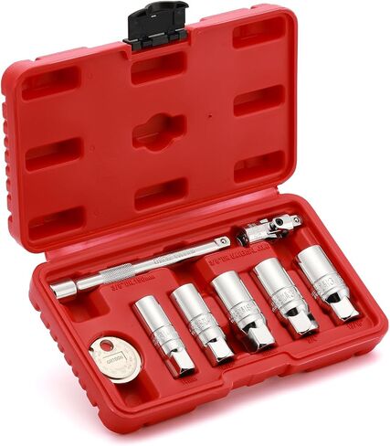 AIRTOON 7-Piece 3/8 Inch Drive Magnetic Swivel Spark Plug Socket Set, Includes 9/16-inch, 5/8-inch, 13/16-inch, 14mm, Enhanced Magnetic Design with Thin Wall Socket, Cr-v Steel, 6-Point &12-Point in Kuwait