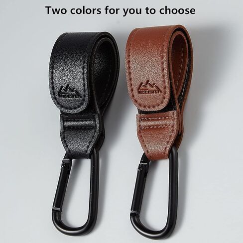 Baby Stroller Hooks Bag Hooks for Hanging Diaper Bags MultiPurpose Hooks for Grocery Shopping Bags Premium Vegan Leather Pram Straps 2 Pcs (BROWN-2) in Kuwait