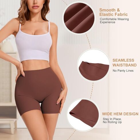 Womens Seamless Shaping Boyshorts Panties Tummy Control Underwear Slip Shorts Under Dress Shapewear Shorts in Kuwait