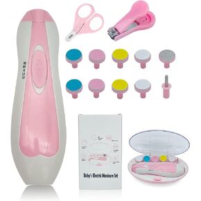 Baby Nail Trimmer File with Light Safe Electric Nail Clippers Kit for Newborn Infant Toddler Kids Toes and Fingernails Care, Polish and Trim Battery Operated (AA) in Saudi Arabia