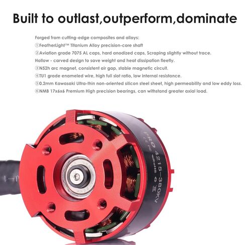 PRO 4215-380kv Brushless Motor 6-12s For 13-15inch Propeller,FPV Multicopter Drone Replacement,Thrust 7kg (15.6 lbs),Compatible With Long Range RC Plane,racing drone,Quadcopters,Hexcopters,Octocopters in Saudi Arabia