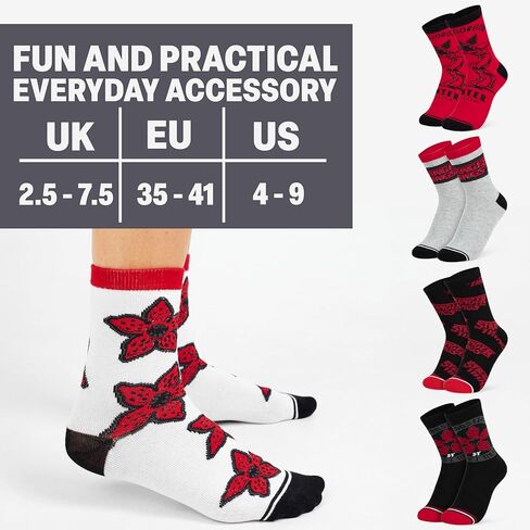 مجموعة جوارب للسيدات من Stranger Things مكونة من 5 جوارب ناعمة للكاحل للنساء المراهقات مقاس 4-9 جوارب عمل كاجوال هدايا لها in Kuwait