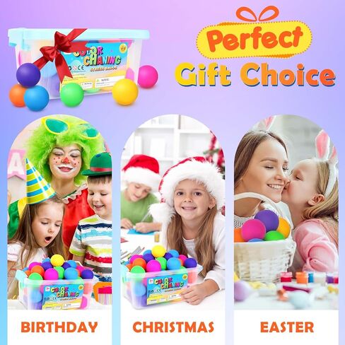 KLT Stress Balls Bulk for Kids and Adults: 32 Pack Mini Squishy Ball for Anxiety Relief - Color Changing Sensory Fidget Toy for Autism Kids Calming - Small Prizes for Student Classroom (1.8") in Kuwait