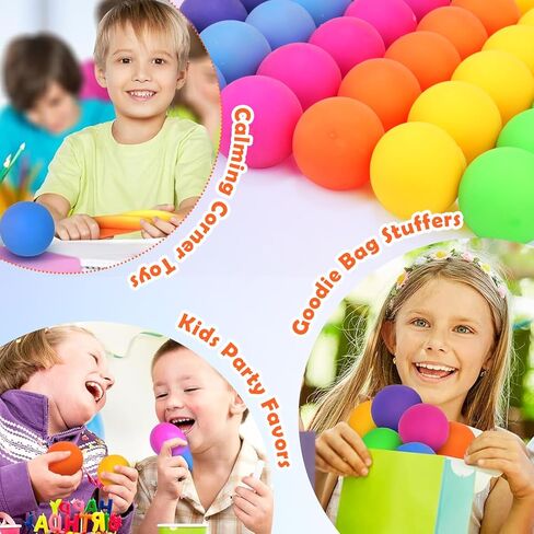 KLT Stress Balls Bulk for Kids and Adults: 32 Pack Mini Squishy Ball for Anxiety Relief - Color Changing Sensory Fidget Toy for Autism Kids Calming - Small Prizes for Student Classroom (1.8") in Kuwait