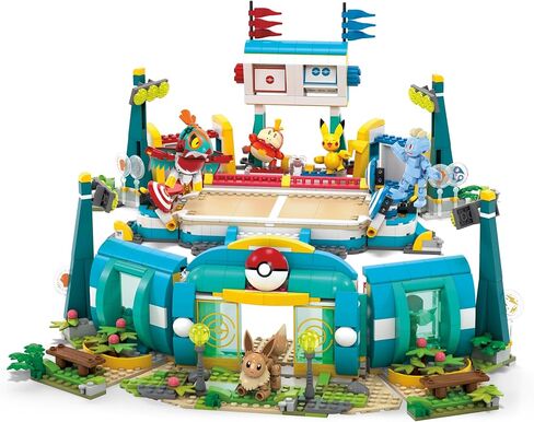 Mega Pokémon Building Toys Set Training Stadium with 1101 Pieces, 5 Poseable Characters and Battle Play, for Kids in Saudi Arabia