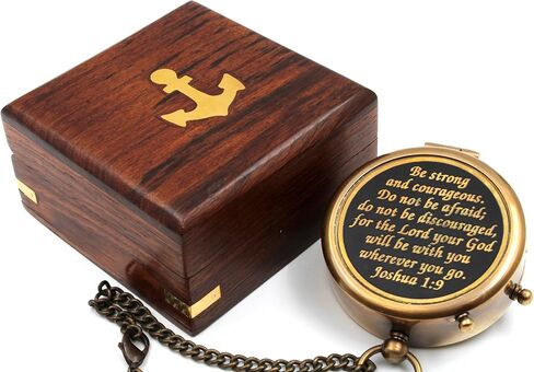 Be Strong Brass Compass for Confirmation Gifts, Baptism Gifts, Best Easter, Christian Gifts for Men, Catholic Gifts, Birthday Gifts, Gifts for Teen Age, Graduation Gifts, Personalized Compass. in Saudi Arabia