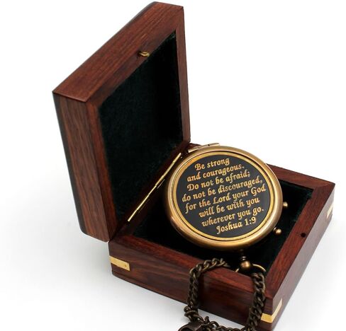 Be Strong Brass Compass for Confirmation Gifts, Baptism Gifts, Best Easter, Christian Gifts for Men, Catholic Gifts, Birthday Gifts, Gifts for Teen Age, Graduation Gifts, Personalized Compass. in Saudi Arabia