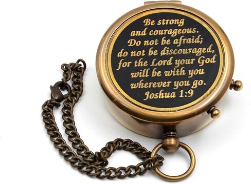 Be Strong Brass Compass for Confirmation Gifts, Baptism Gifts, Best Easter, Christian Gifts for Men, Catholic Gifts, Birthday Gifts, Gifts for Teen Age, Graduation Gifts, Personalized Compass. in Saudi Arabia