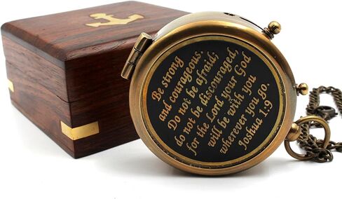 Be Strong Brass Compass for Confirmation Gifts, Baptism Gifts, Best Easter, Christian Gifts for Men, Catholic Gifts, Birthday Gifts, Gifts for Teen Age, Graduation Gifts, Personalized Compass. in Saudi Arabia