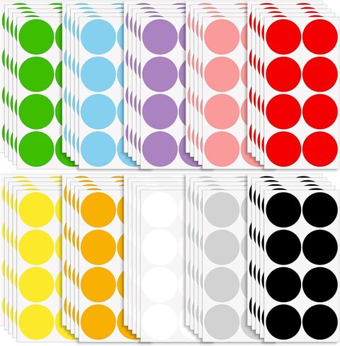 2 Inch Colored Dot Stickers, 400 Pcs Round Color Coding Labels, Removable Writable Circle Sticky Stickers for Organizing, Sorting, Pricing, Garage, Sell, Classroom Office​ Home (10 Assorted Colors) in Saudi Arabia