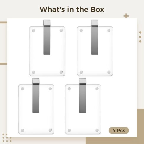 4 قطع من حامل صور السيارة، إطار صورة قناع، إطار مغناطيس الثلاجة DIY، حامل صور سيارة أكريليك، مثالي لذكريات السفر، سهل التركيب، in Kuwait