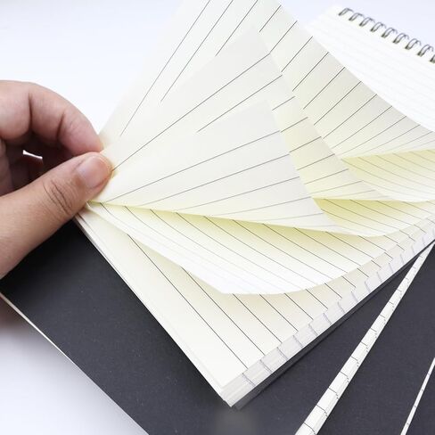 4 Pcs Top Bound Spiral Notebook,8.3 inch x 5.8 inch,60 Sheet,7mm College Ruled Paper,A5 Spiral Note Pads Memo Lined Notebook Journal for School and Office Supplies (Black) in Saudi Arabia