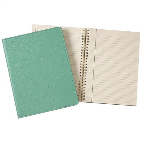 9" Refillable 9" Refillable Notebook - Graphic Image Leather Bound Notebook Robin's Egg Blue - Premium Quality - Made in USA in Saudi Arabia