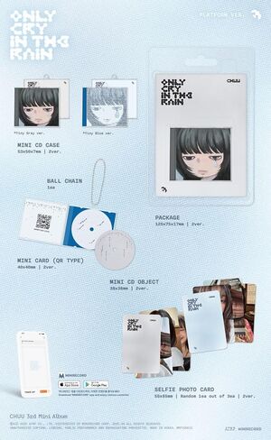 CHUU ONLY CRY IN THE RAIN Album Platform Version (Tiny Blue Ver.) Mini CD + Photocard + Ball Chain - LOONA in Saudi Arabia