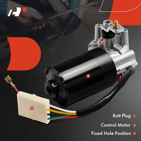 محرك ممسحة الزجاج الأمامي الممتاز A-Premium متوافق مع سيارة Volkswagen Beetle 1972-1978، Super Beetle 1971-1972، 4-Pin، الإصدار القياسي، محرك اليد اليسرى in Kuwait