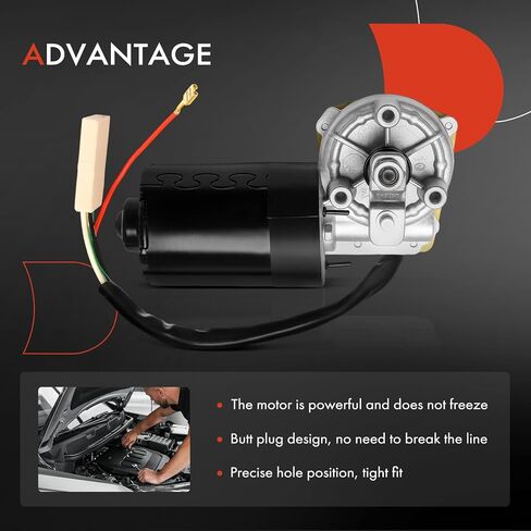 محرك ممسحة الزجاج الأمامي الممتاز A-Premium متوافق مع سيارة Volkswagen Beetle 1972-1978، Super Beetle 1971-1972، 4-Pin، الإصدار القياسي، محرك اليد اليسرى in Kuwait