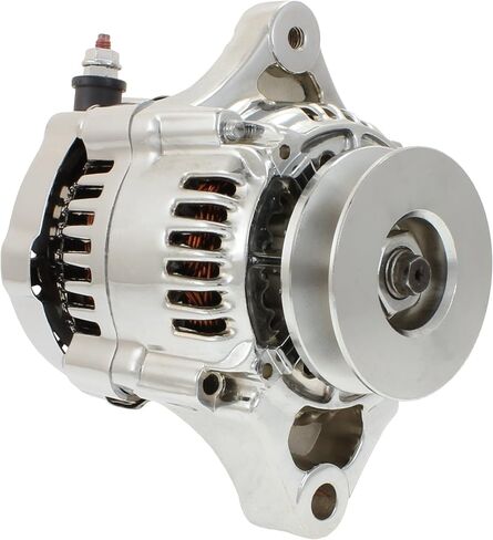 New Chrome Mini Alternator 1 Wire Self Exciting Compatible with Chevy Big Block Small Block BBC SBC Race Cars Hot Rods Street Rods 45 Amp 6.5 Pounds! in Saudi Arabia