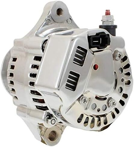 New Chrome Mini Alternator 1 Wire Self Exciting Compatible with Chevy Big Block Small Block BBC SBC Race Cars Hot Rods Street Rods 45 Amp 6.5 Pounds! in Saudi Arabia