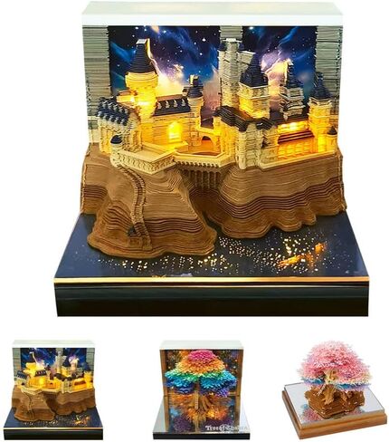 Time Piece Calendar,3D Calendar 2026,Pink Tree House Paper Carving,Laser Engraving,Can Be Used As A Bookmark,Suitable for Note Taking,Decorative Ornaments in Saudi Arabia