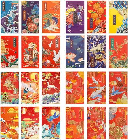 48PCS Chinese-style Red Envelopes, Universal Gift Envelopes, Suitable for Various Occasions Including Chinese New Year, Wedding, Birthday in Saudi Arabia