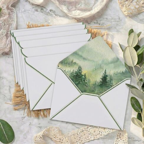 50Pcs 5x7 Inch Invitation Envelopes Set,150GSM Dusty Blue V-Flap Greeting Card Envelopes, Gift Card Sleeves for Mailing Wedding Baby Shower Birthday in Saudi Arabia
