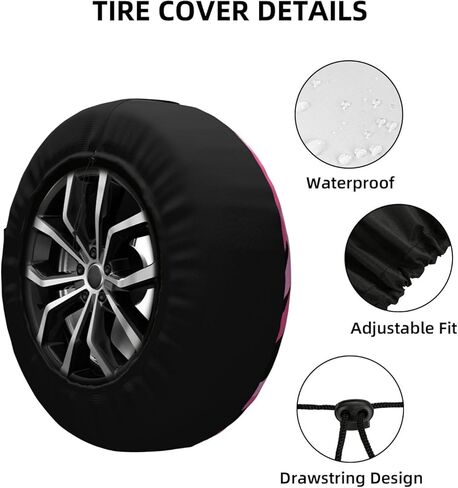 Pink Print Spare Tire Cover Dust-Proof Wheel Tire Cover Fit Jeep, Rv, SUV and Many Vehicle 17 Inch in Saudi Arabia
