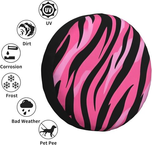 Pink Print Spare Tire Cover Dust-Proof Wheel Tire Cover Fit Jeep, Rv, SUV and Many Vehicle 17 Inch in Saudi Arabia
