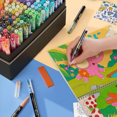 240 Colors Acrylic Paint Markers, Soft Brush Tip Pens with Automatic Ink Control System, Waterproof, Quick-Drying, Lightfast, for Rock Painting, Canvas, Wood, Egg & DIY Crafts Art Supplies in Saudi Arabia