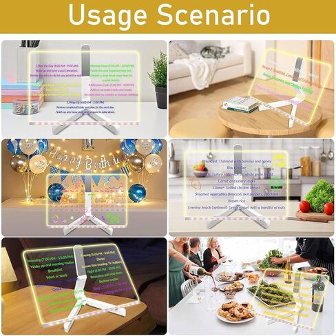 LED Note Board with 7 Colors Pen, Portable LED Note Board, 11.8 X 7.9" Glowing Acrylic Message Marker Board, Lighted Acrylic Dry Erase Board, Led Drawing Board for Office School Home in Saudi Arabia