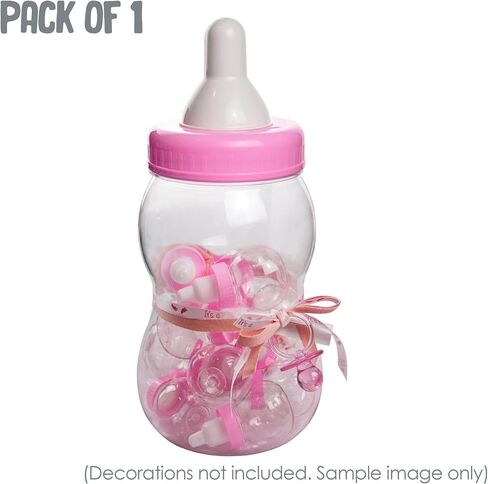 8.5" Jumbo Fillable Baby Shower Bank Plastic Decoration Centerpiece (Pink, 8.5") in Saudi Arabia