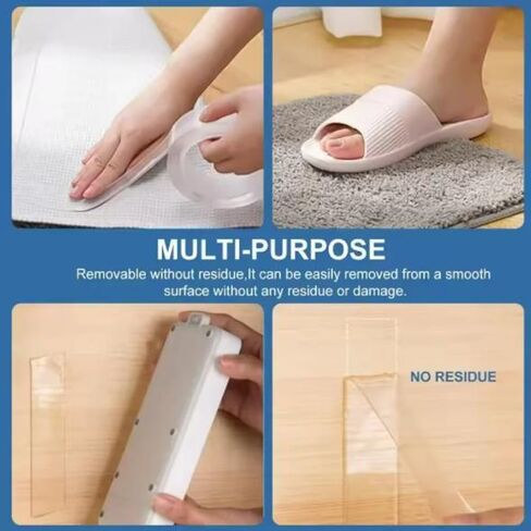 1roll Double Sided Tape Super Strong Adhesive Tapes Reusable Washable Waterproof Transparent Tape Tools for Home Office (5CM*1M) in Saudi Arabia