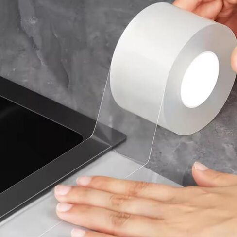 1roll Double Sided Tape Super Strong Adhesive Tapes Reusable Washable Waterproof Transparent Tape Tools for Home Office (5CM*1M) in Saudi Arabia