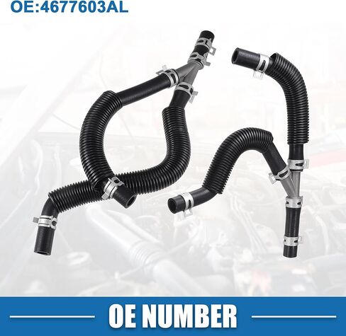 Engine Heater Hose Assembly No.4677603AL HVAC Inlet and Outlet Heater Hose for Dodge Grand Caravan 2010 Rubber Black in Saudi Arabia