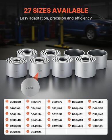 VEVOR Pull and Press Sleeve Kit, 36 PCS, Steel Bush Removal Insertion Sleeve Tools with Carrying Case, Compatible with LCV and HGV Engines, for Removing and Installing Bushings, Bearings, and Seals in Saudi Arabia