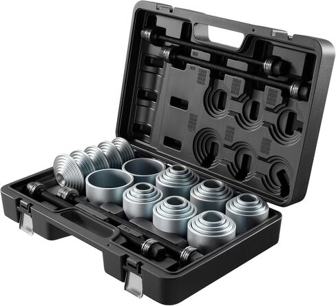 VEVOR Pull and Press Sleeve Kit, 36 PCS, Steel Bush Removal Insertion Sleeve Tools with Carrying Case, Compatible with LCV and HGV Engines, for Removing and Installing Bushings, Bearings, and Seals in Saudi Arabia