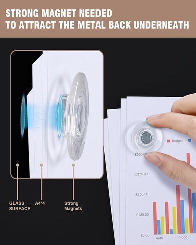 Mifuro سبورة بيضاء زجاجية مغناطيسية، 36 بوصة × 24 بوصة لوحة مسح جافة بدون إطار مثبتة على الحائط للمكتب والمنزل والمدرسة باللون الأسود in Kuwait